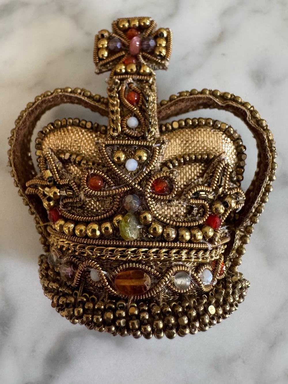 Deepa Gurnani Jeweled Crown Brooch NWOT